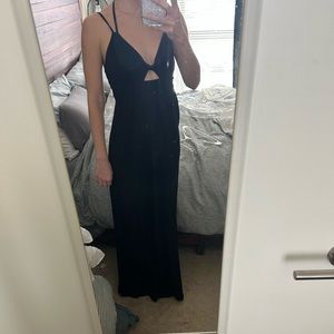 Roxy black maxi dress with tie back - medium